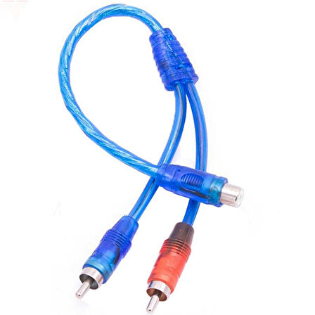 ANFİ Y KABLO 1 DİŞİ 2 ERKEK 25 CM SİLİKON MAVİ KABLO 
