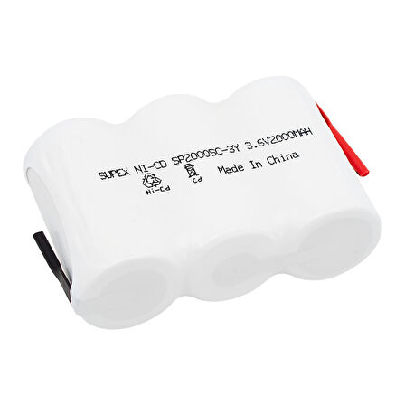 SUPEX 3LÜ YANYANA SÜPÜRGE PİLİ 3.6V 2000MA 