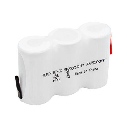 SUPEX 3LÜ YANYANA SÜPÜRGE PİLİ 3.6V 2000MA 
