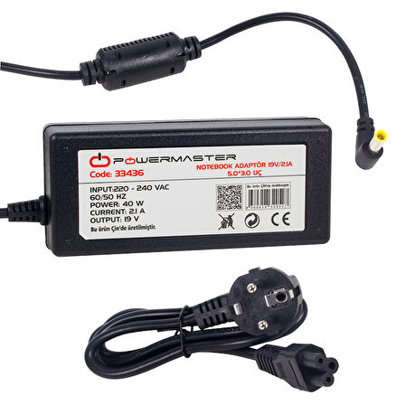 NOTEBOOK ADAPTÖR 19V/2.1A 5.0*3.0 UÇ 