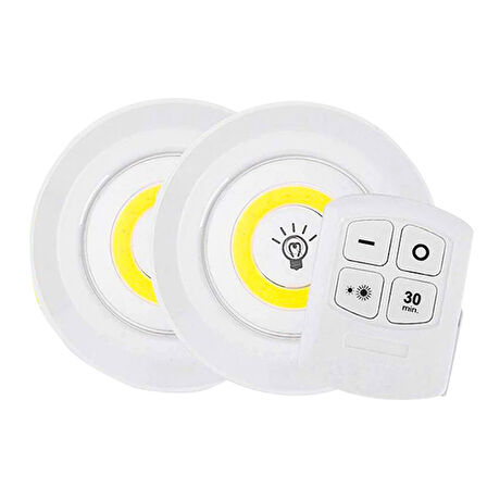 BEYAZ 150 LÜMEN COB LED YUVARLAK ÇİFT AMPÜL KUMANDALI 