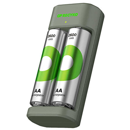 GP RECYKO E221 2 X 2600 MAH R6 AA PİLLİ PİL ŞARJ CİHAZI (GP-E221/270AHCER21-2GTLB2) 