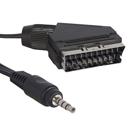 UYDU ALICISI AV KABLO 3.5 MM ST ERKEK/SCART KABLO 1.2 METRE KISA JACK (TİVİBULAR İÇİN) 