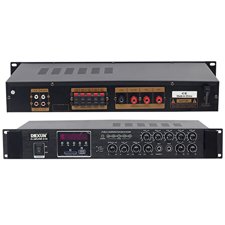 D-100 100 WATT USB-BLUETOOTH 5 ZONE HAT TRAFOLU ANFİ 