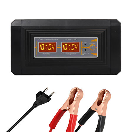 12 VOLT - 10 AMPER DİGİTAL EKRANLI AKILLI AKÜ ŞARJ CİHAZI 