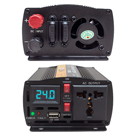 TEK DİJİTAL EKRAN 24 VOLT - 300 WATT MODIFIED SINUS WAVE INVERTER 