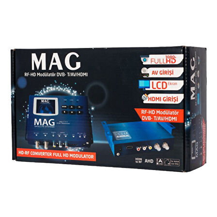 MG-17313 LCD EKRANLI HD-RF CONVERTER FULL HD DVB-T ENCODER MODULATOR (DVB-T/AV/HDMI) 