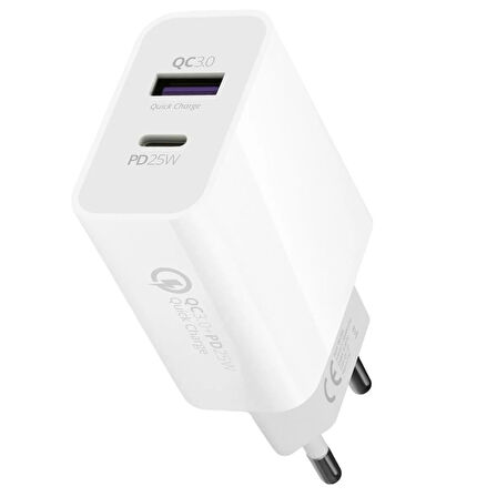 USB 3.0 / TYPE-C 25W 3.0A HIZLI ŞARJ ALETİ BAŞLIĞI PD25W 