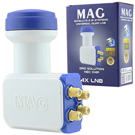 DÖRTLÜ QUAD LNB ALTIN UÇLU NEC CHİP 0.1DB 