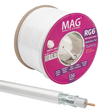 RG6/U6 1.02 MM 80 TELLİ CCS MAKARALI ANTEN KABLOSU YERLİ ÜRETİM (100 METRE) 