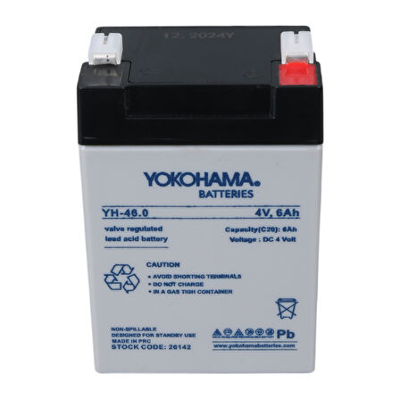 YH-46.0 4 VOLT - 6 AMPER KURU AKÜ (68 X 45 X 95 MM) 