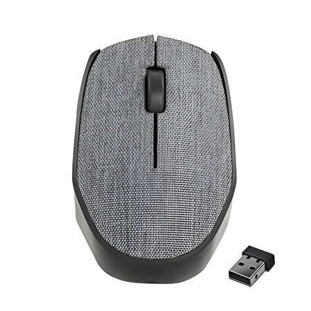 KM-218 USB GRİ 2.4GHZ KUMAŞ YÜZEY KABLOSUZ MOUSE 