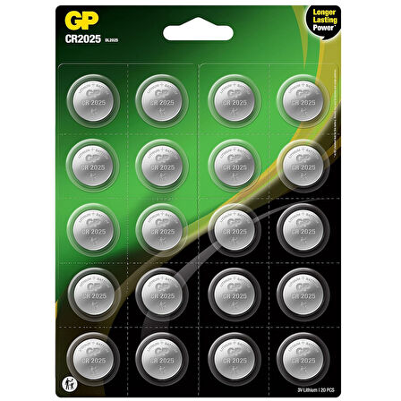 GP CR2025 DL2025 20Lİ BLİSTERLİ LITYUM PARA PİL (GPCR2025-2CAI20) 