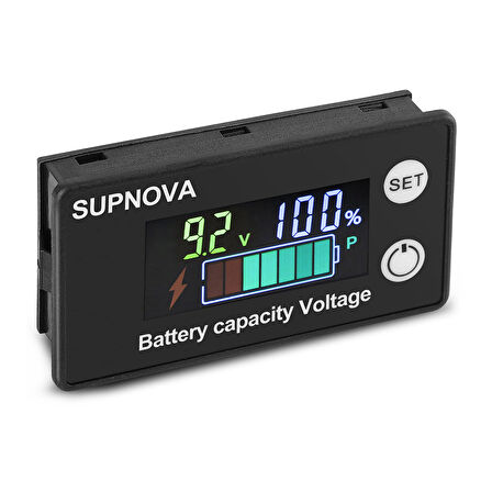 PİL KAPASİTE GÖSTERGESİ DC 8V-100V KURŞUN ASİT LİTYUM VOLTMETRE GERİLİM ÖLÇER (12V-24V-48V-72V) 