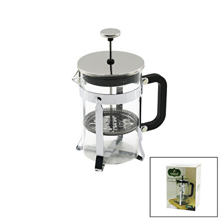 FRECHPRESS  600ML   CAM  BİTKİ SÜZGEÇİ METAL KAFES - PLASTİK SAPLI METAL KAPLAMALI PLS.KAPAK 