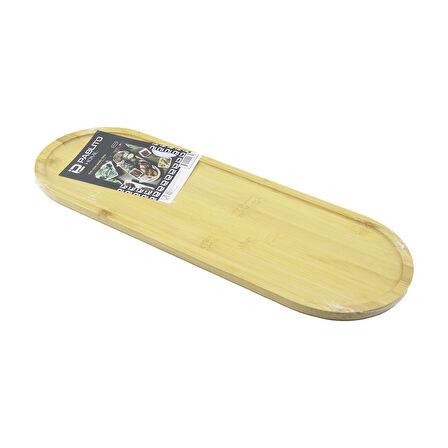 UZUN OVAL  AHŞAP BAMBU SUNUM TEPSİ  16X45CM 