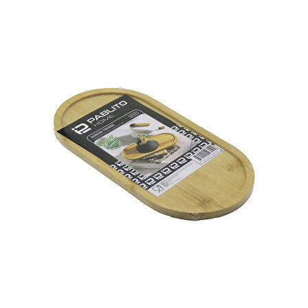 OVAL  AHŞAP BAMBU YAĞDANIK ALTLIK - SUNUM TEPSİ  12X24X0.8CM 