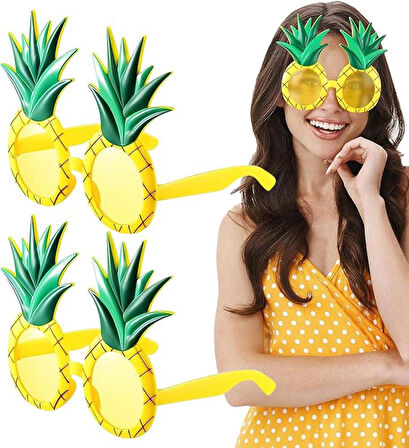 Tropikal Hawaii Ananas Şekilli Parti Gözlüğü 9.5 x 14 cm (4727)