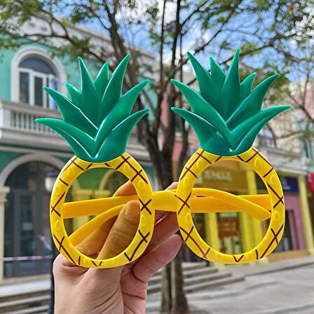 Tropikal Hawaii Ananas Şekilli Parti Gözlüğü 9.5 x 14 cm (4727)