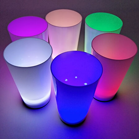 Glow Partisi Bardakları 6 Renk 6 Adet 1.5 oz 4.5 x 6.5 cm (4727)