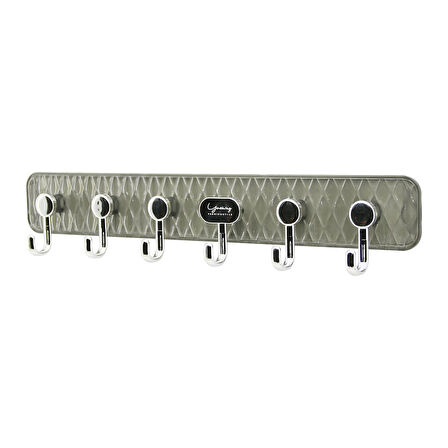 DELUX ASKI MİKA KRİSTAL PLASTİK TABANLI  6 KOLLU= TAK ÇIKAR  YAPIŞKANLI MONTAJ 6X42CM (4727)