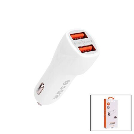 S-LİNK IP-805 DUAL USB  2XUSB  OTO - ARAÇ ÇAKMAKLIK ŞARJ BAŞLIK  2.4 A (4727)