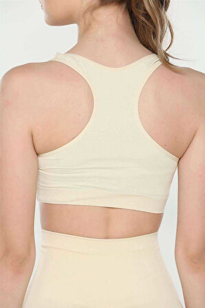 Geniş Askılı Kadın Destekli Sporcu Büstiyer Ten Sütyen 777