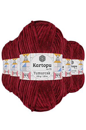 5 Adet Kadife El Örgü İpi Vişne Çürüğü K106