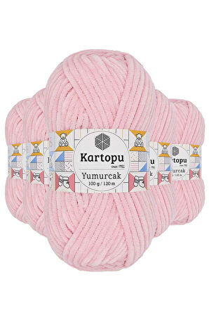 5 Adet Kadife El Örgü İpi Bebe Pembe K768