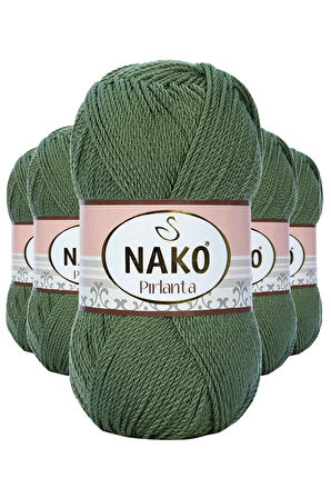 5 Adet El Örgü İpi Yünü Haki Yeşil 11253