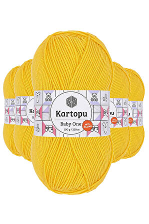 5 Adet Tüylenmeyen El Örgü İpi Yünü Sarı K154