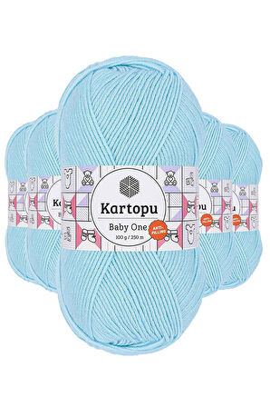 5 Adet Tüylenmeyen El Örgü İpi Yünü Gök Mavi K502