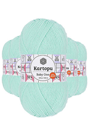 5 Adet Tüylenmeyen El Örgü İpi Yünü Açık Yeşil K507