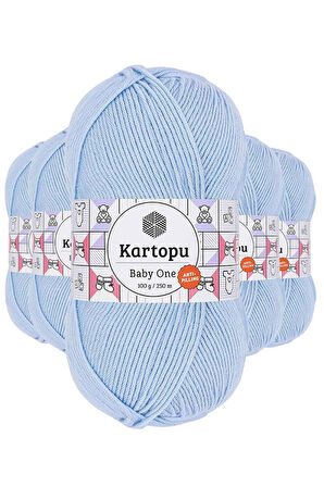 5 Adet Tüylenmeyen El Örgü İpi Yünü Mavi K544