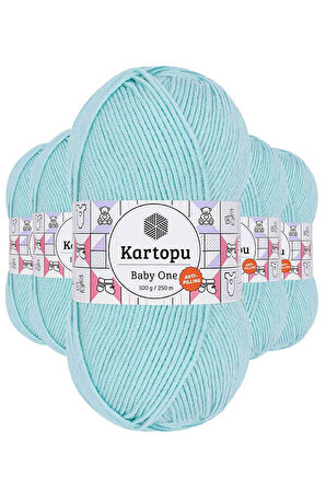 5 Adet Tüylenmeyen El Örgü İpi Yünü Bebe Mavi K578