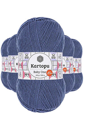 5 Adet Tüylenmeyen El Örgü İpi Yünü Koyu Mavi K1533