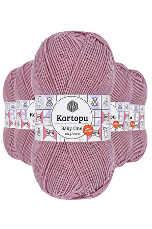 5 Adet Tüylenmeyen El Örgü İpi Yünü Gül Kurusu K1763