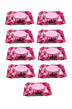 9 Paket Red Islak Havlu Mendil 90 Adet Kapaklı Gül Kokulu