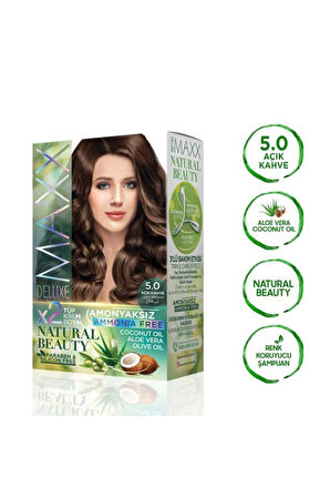 2 Paket Amonyaksız Saç Boyası 5.0 Açık Kahve