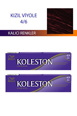 2 Adet Tüp Boya Saç Boyası Kızıl Viyole 4/6