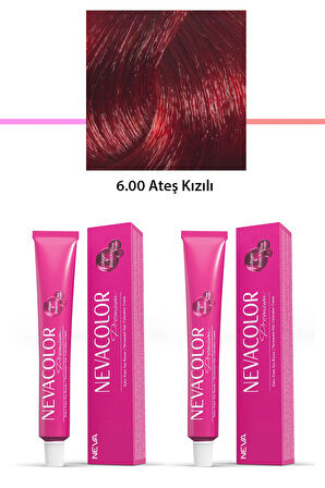 2 li Set Premium 6.00 Ateş Kızılı - Kalıcı Krem Saç Boyası 2 X 50 g Tüp
