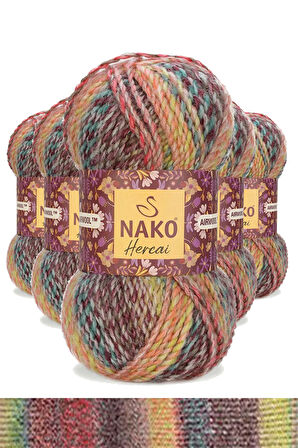 5 Adet Ebruli Hırka Kazak Atkı Bere El Örgü İpi Yünü 28030