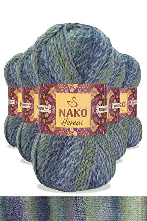 5 Adet Ebruli Hırka Kazak Atkı Bere El Örgü İpi Yünü 28046