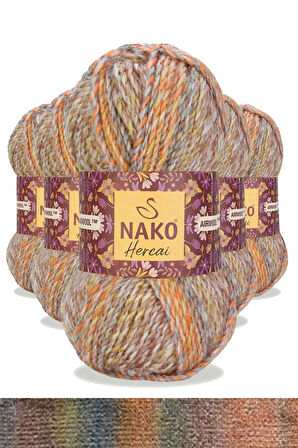 5 Adet Ebruli Hırka Kazak Atkı Bere El Örgü İpi Yünü 76035