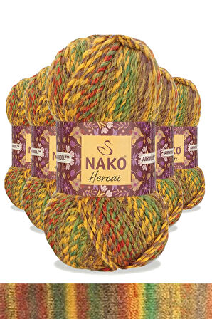 5 Adet Ebruli Hırka Kazak Atkı Bere El Örgü İpi Yünü 7252