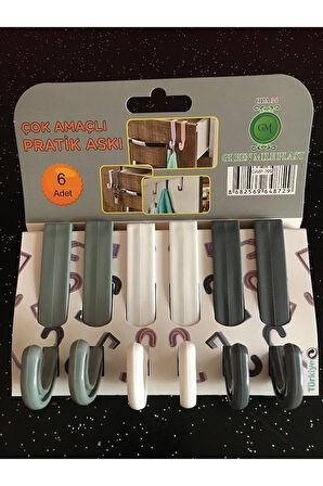 6'lı Çok Amaçlı Pratik Askı Sert Plastik -GMP-799-OP-8