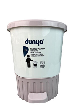 Dünya Çöp Kovası 8 Litre Pedallı Renkli -01069