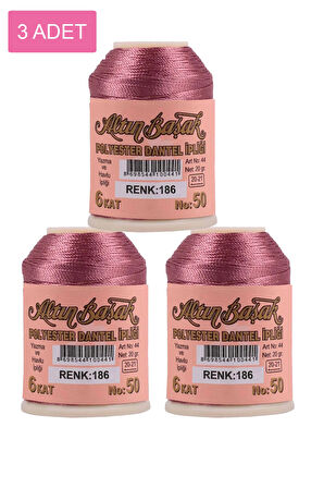 3 Adet Altınbaşak Oya ve Dantel İpi 20 gr -  - No: 186