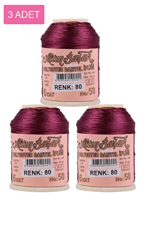 3 Adet Altınbaşak Oya ve Dantel İpi 20 gr -  - No: 080