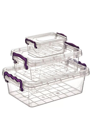 3'lü Viyola Mini Dikdörtgen Saklama Kabı -ÇNK2076